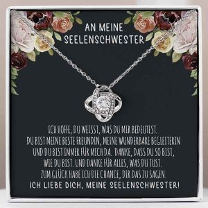 Kız kardeşime – Zirkon kristalli 14 ayar beyaz altın kolye SERAPHINE