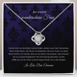 Güzel Eşime – Zirkon kristalli 14 ayar beyaz altın kolye FIORA