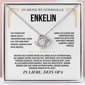 Güzel torunuma – Zirkon kristalli 14 ayar beyaz altın kolye ANNIE