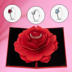 Versprechensring in einer Blumenringbox | HEARTISO_VOWROSE
